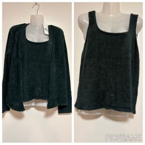 CALVIN KLEIN GREEN 2 PIECE TANK TOP & SWEATER SIZE L